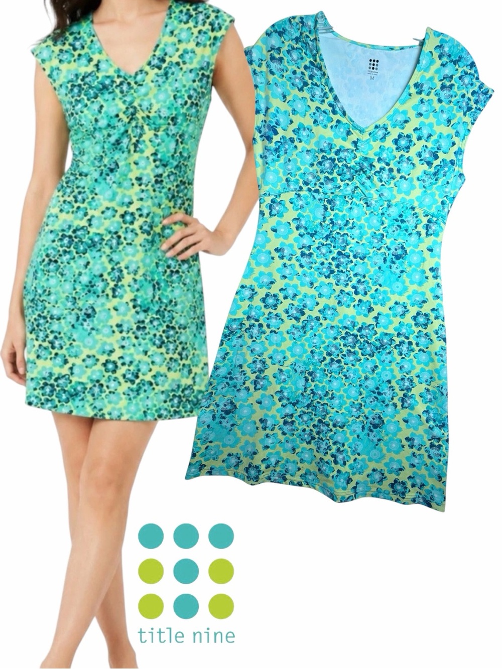 Title Nine Steadfast Diamalete Floral Travel Dress Womens M